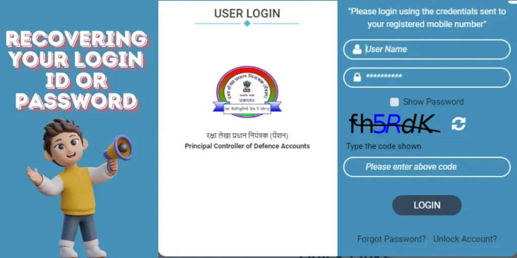 This emage showing a Recovering Your Login ID or Password