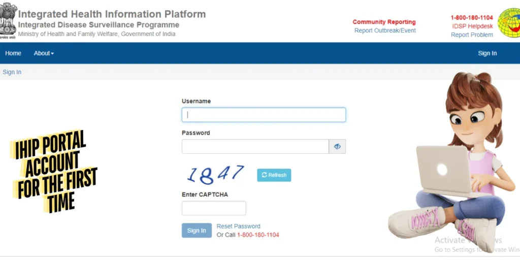 This emage showing a iHip Portal Account for the First Time